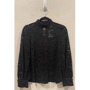 H&M Black Lace Long Sleeve Blouse